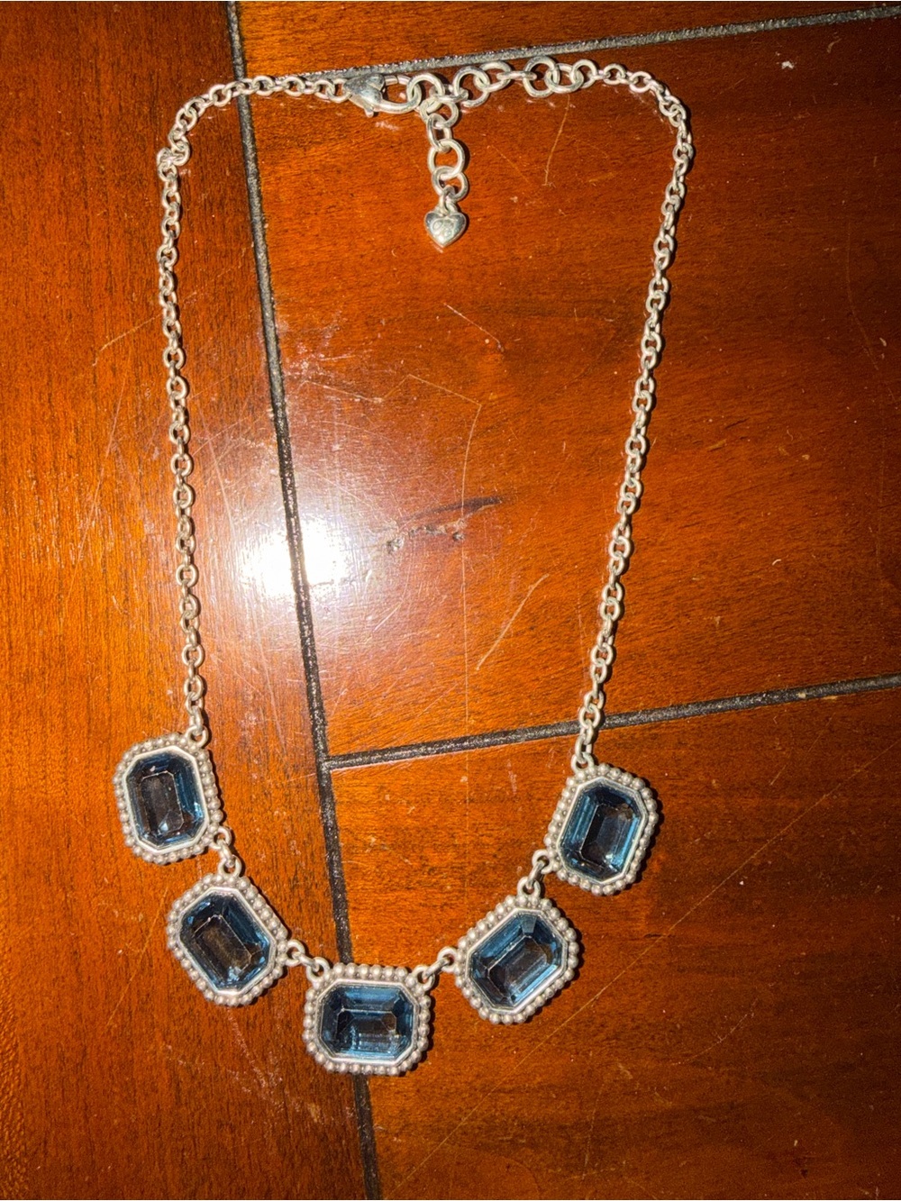 Brighton Silver blue Charm Chain Necklace